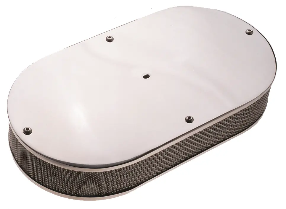 Gaffrig Part #2813 Single Oval Stainless Steel Holley/Rochester 18.75 L X 10 W X 5 T 1