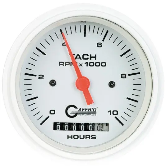 Gaffrig Part #194756 3 3/8 Inch Electric Tach/Hour Meter Marine Boat Gauge 0-10000 Rpm White 1