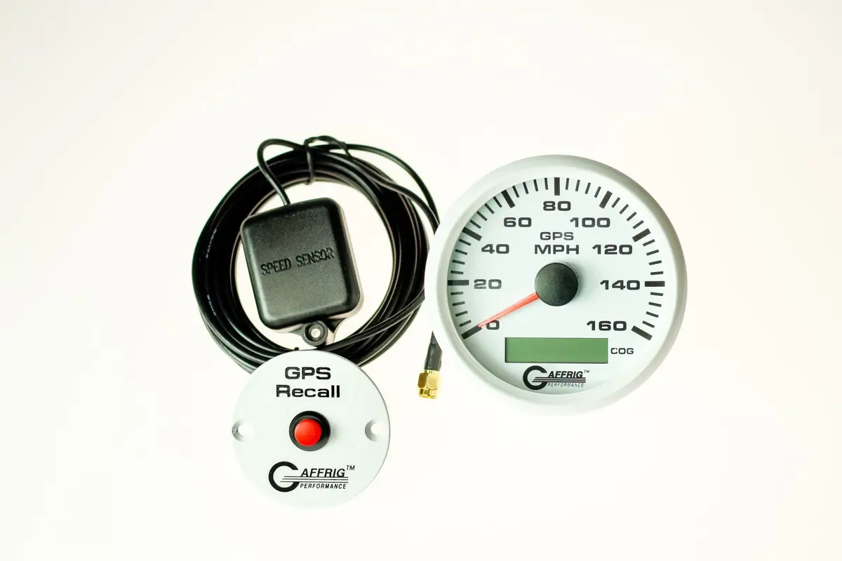 Gaffrig Part #184516 3 3/8 Inch Gps Analog 160 Mph Speedometer Gauge Kit White 13