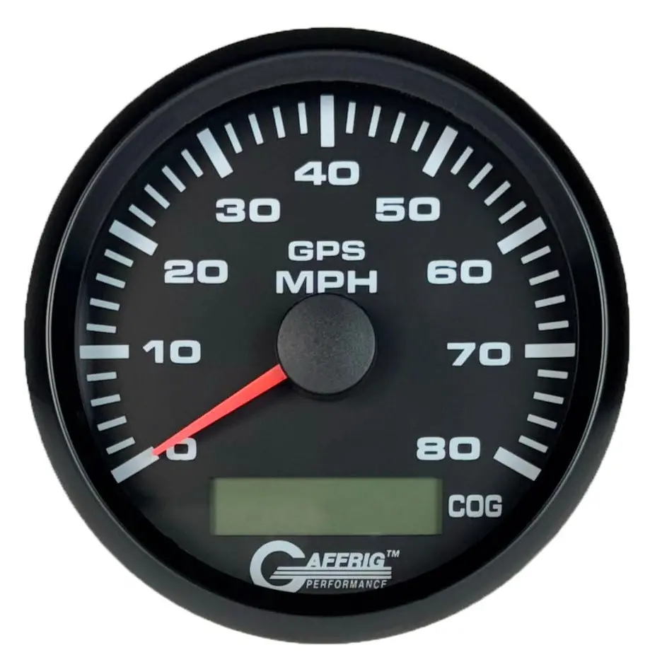 Gaffrig Part #184022 3 3/8 Inch Gps Analog 80 Mph Speedometer Gauge Kit Black 9
