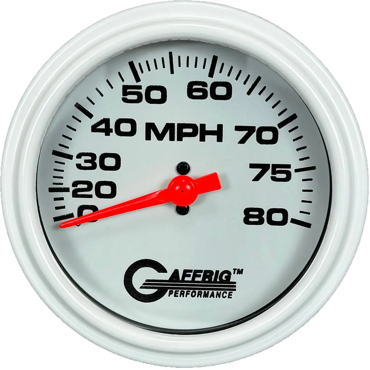 Gaffrig Part #194540 3 3/8 Inch Mechanical Dry Speedometer Marine Boat Gauge 80 Mph Kit White 13