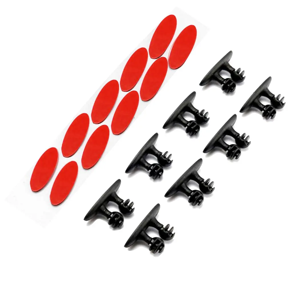 2Set Of Car Wire Usb Cable Holder Tie Clip Fixer Organizer Black Line Clamp 1