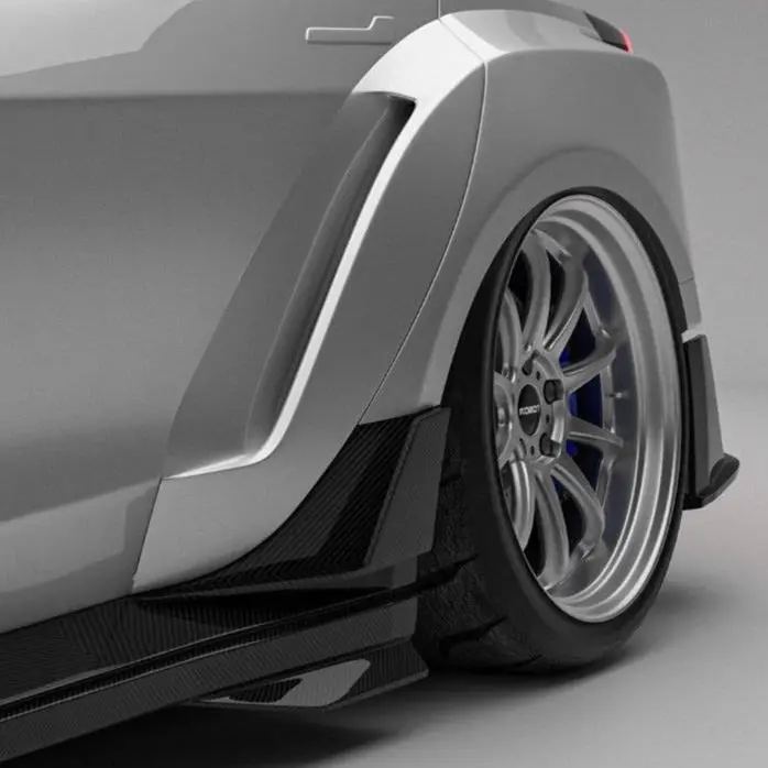 Robot Craftsman Hacker Carbon Fiber & Frp Widebody Rear Quarter Side Canards For Tesla Model 3 Highland/Performance 2024-2026 1