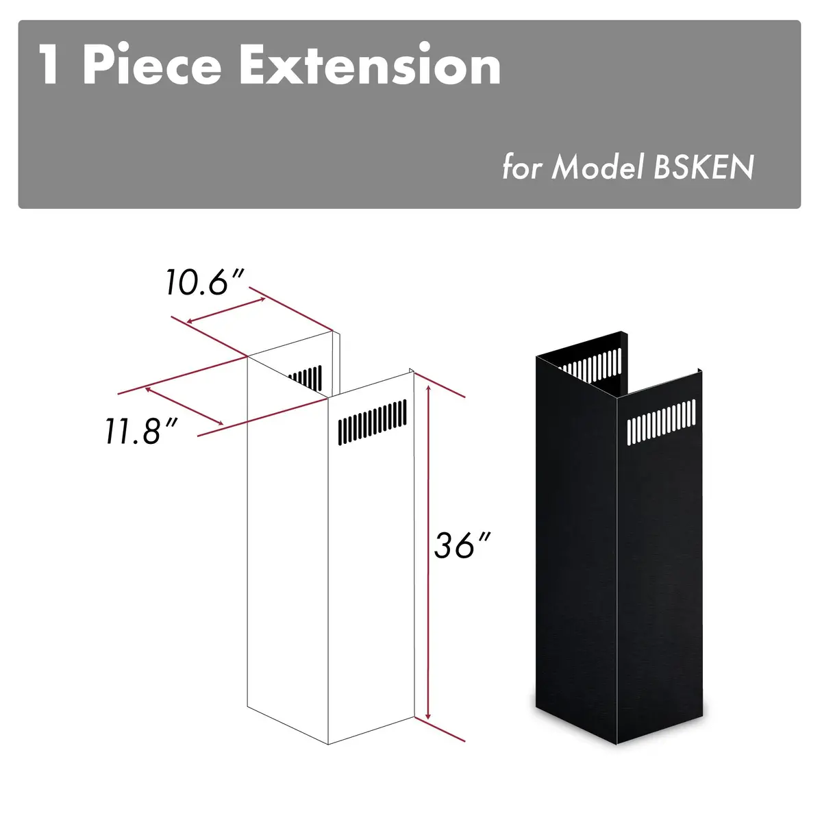 Z-Line Range Hood Accessories Model 1Pcext-Bsken 1
