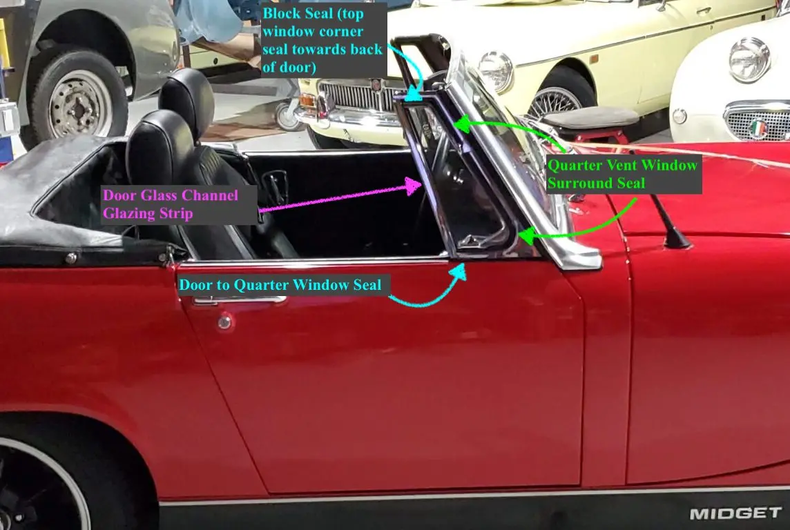 Spridget Vent Window Seals (1962-'80) 1