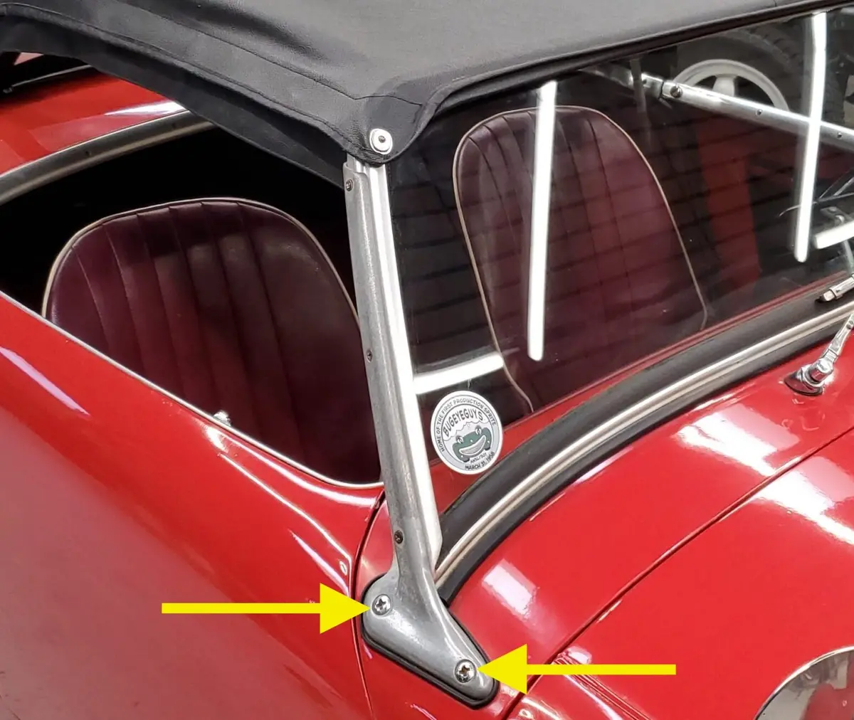 Windshield Stanchion To Body Hardware Kit - (Bugeye Thru 1962) 1