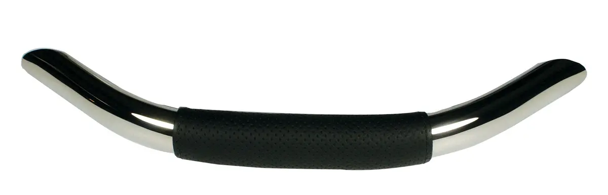 Gaffrig Part #1911 Small Stainless Grab Handle - Black Leather Wrap 1
