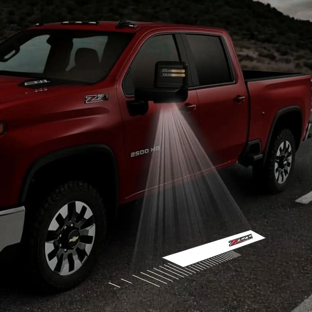 Chevrolet Cheyenne 4Th Gen Premium Side Wing Mirror Puddle Lights Multiple Designs 2015-2026 2