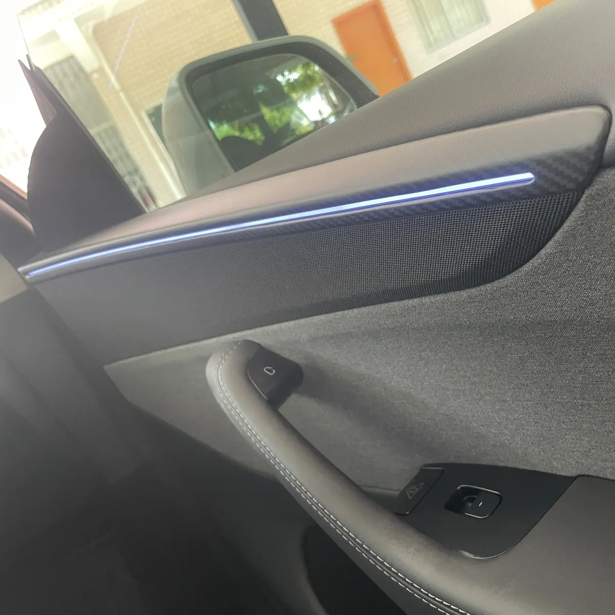 Real Molded Matte Carbon Fiber Interior Door Panel Overlay Covers 4Pcs For Tesla Model Y Juniper 2025-2026 1
