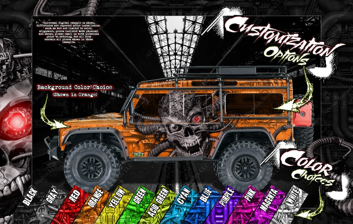 'Machinehead' Themed Chassis Skin Fits Arrma® 8S Series | Kraton 8S | Outcast 8S | M2c | Vitavon. 2