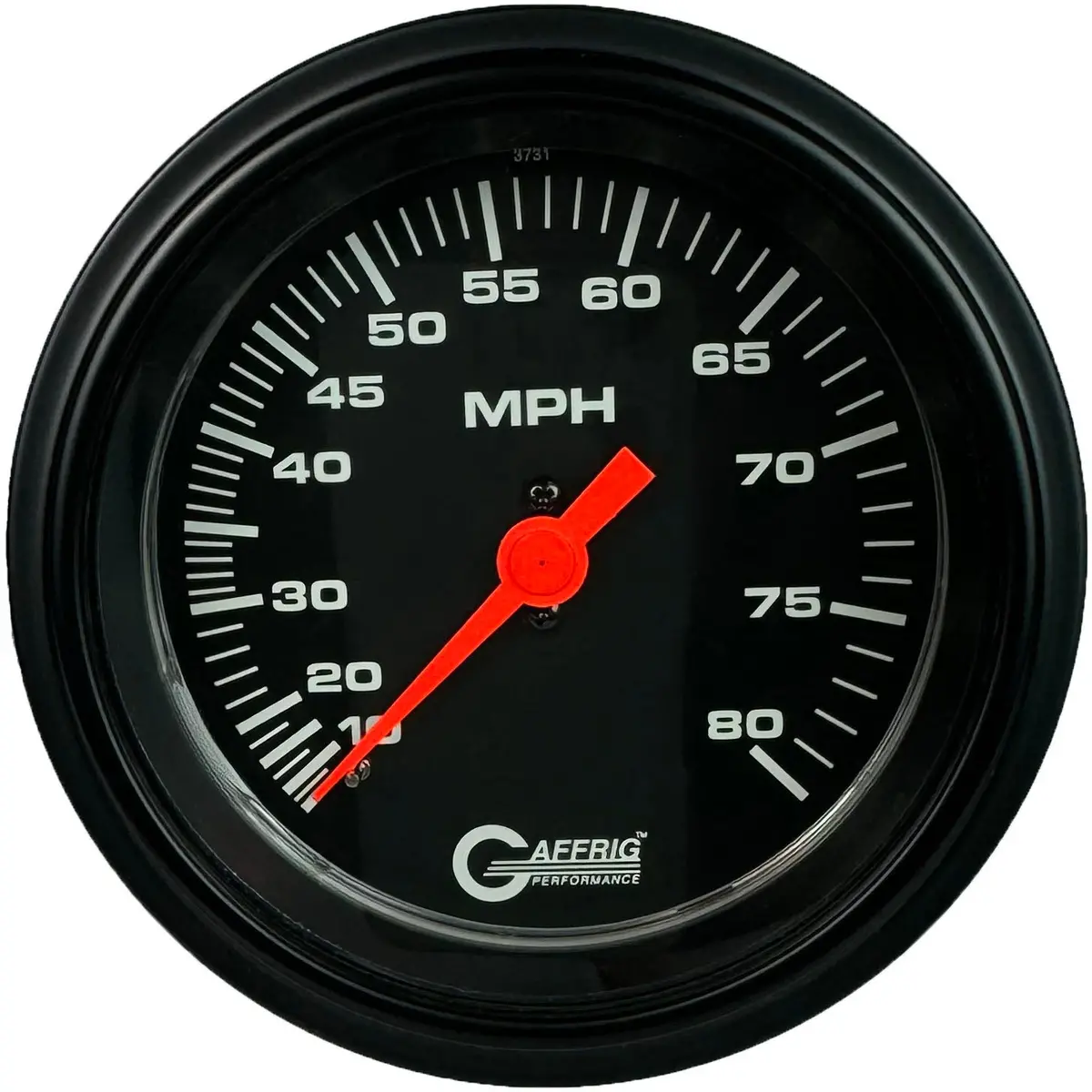 Gaffrig Part #4040 3 3/8 Inch Mechanical Dry Speedometer Gauge 80 Mph Kit Black 9