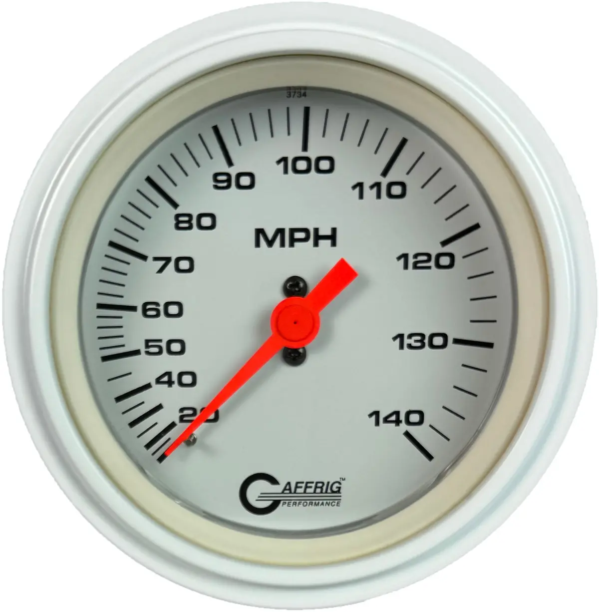 Gaffrig Part #4510 3 3/8 Inch Mechanical Dry Speedometer Marine Boat Gauge 140 Mph White - Head Only 13