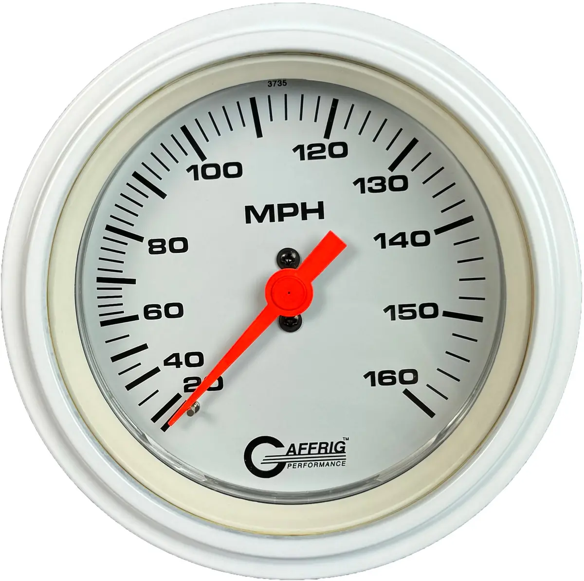 Gaffrig Part #4512 3 3/8 Inch Mechanical Dry Speedometer Marine Boat Gauge 160 Mph White - Head Only 13
