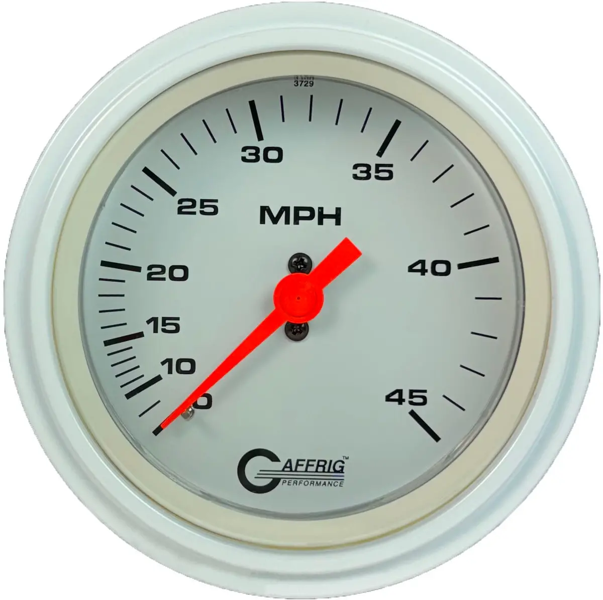 Gaffrig Part #4536 3 3/8 Inch Mechanical Dry Speedometer Marine Boat Gauge 45 Mph Kit White 13