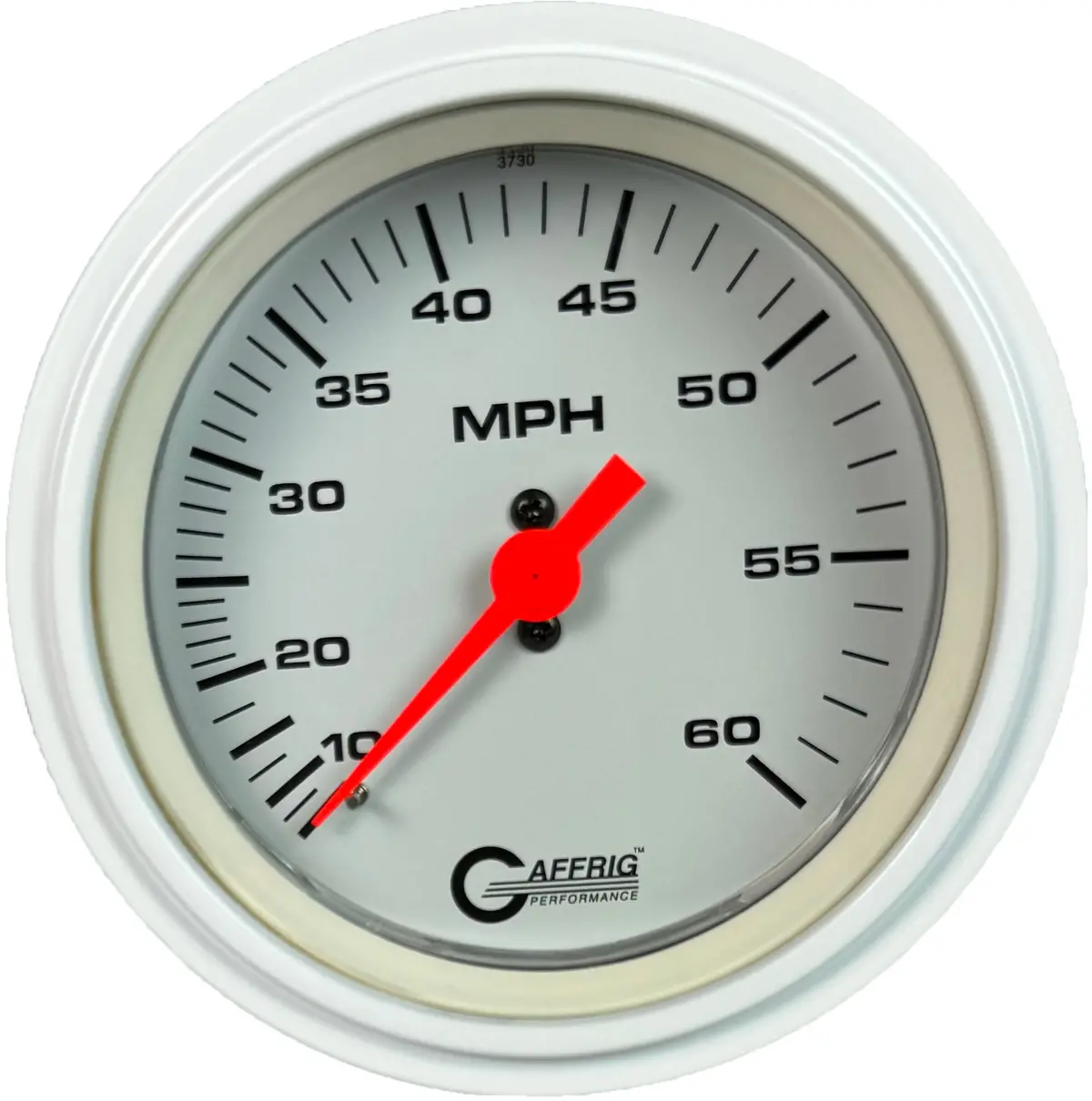 Gaffrig Part #4538 3 3/8 Inch Mechanical Dry Speedometer Marine Boat Gauge 60 Mph Kit White 13