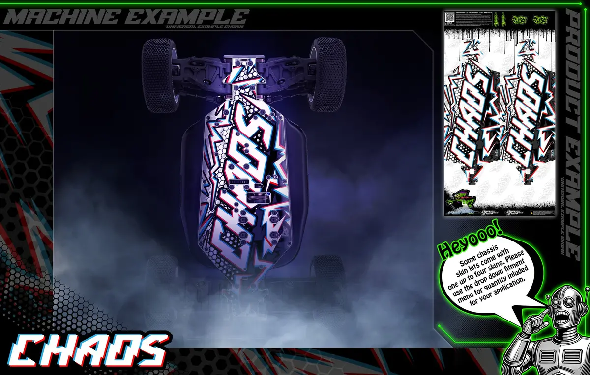 'Chaos' Themed Chassis Skin Fits Arrma® 8S Series | Kraton 8S | Outcast 8S | M2c | Vitavon. 1