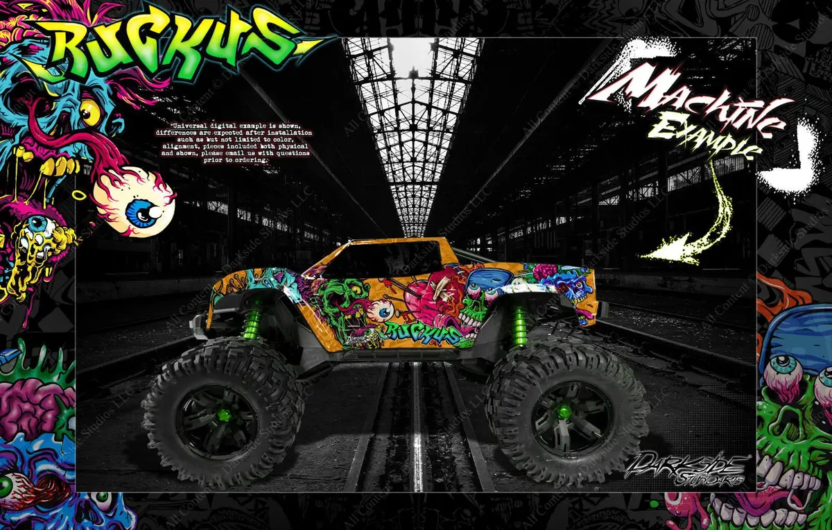 'Ruckus' Graphics Wrap Fits Traxxas X-Maxx Proline Ford Raptor, Chevy Silverado, Brute Bash & Stock Body 1