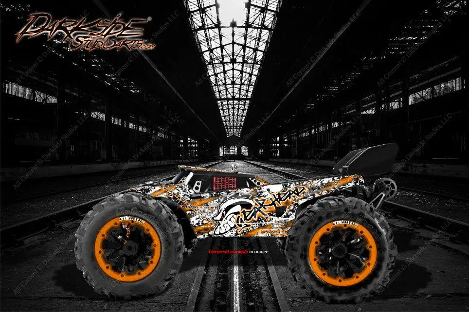 Redcat Racing Tr-Mt8e Wrap Graphics Decals "Gearhead" Fits Oem Body Parts Orange 1