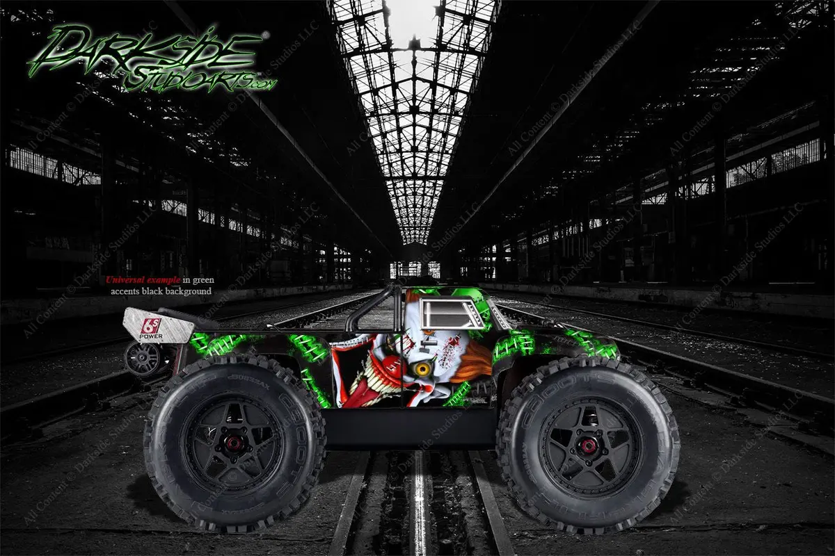 'Stiff Upper Lip' Themed Clown Graphics Wrap Skin Fits Arrma Outcast Truck Body # Ar406086 1