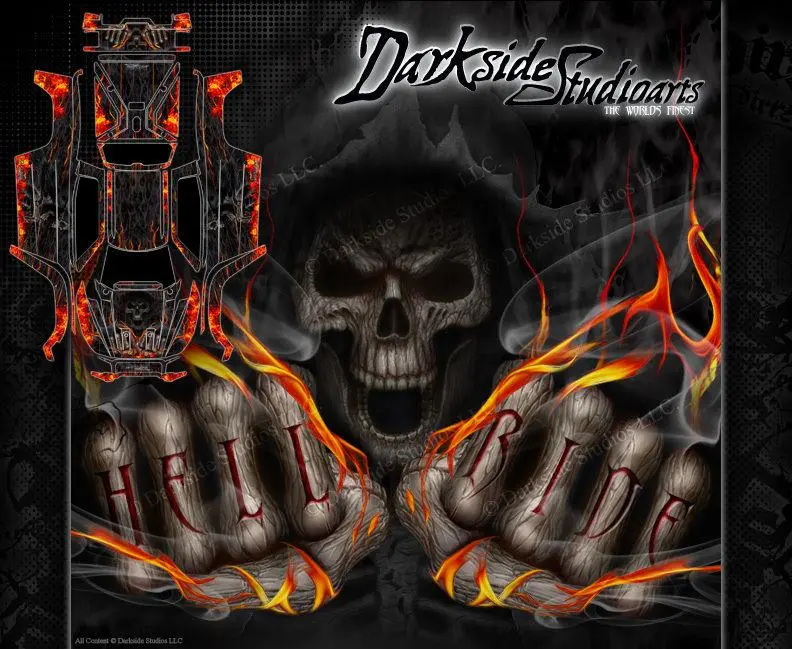 'Hell Ride' Graphics Wrap Fits Traxxas X-Maxx Proline Ford Raptor, Chevy Silverado, Brute Bash & Stock Body 1