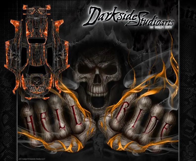 'Hell Ride' Graphics Wrap Fits Traxxas X-Maxx Proline Ford Raptor, Chevy Silverado, Brute Bash & Stock Body 1