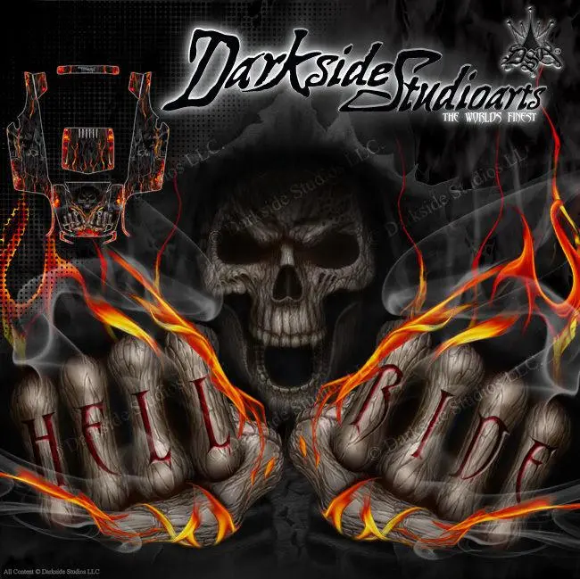 'Hell Ride' Reaper Themed Graphics Wrap Skin Kit Fits Axial Yeti 1/10 Scale Body # Ax31140 1