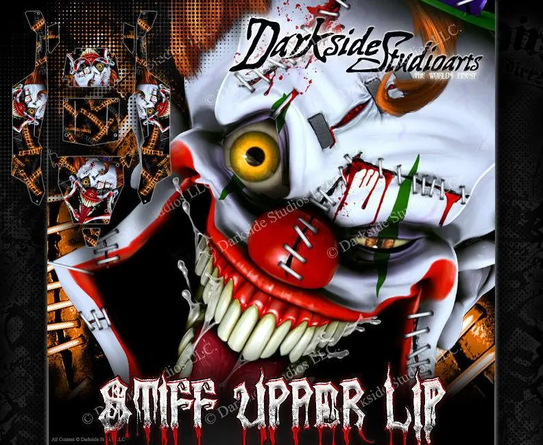 'Stiff Upper Lip' Crazy Clown Themed Decal Skin Kit For Axial Yeti Monster Buggy 1/8 Body # Ax31039 1