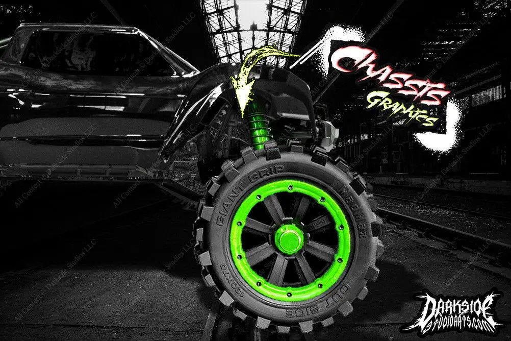 'Machinehead' Themed Aftermarket Hop Up Graphics Fits Shock Towers On Traxxas X-Maxx 6S 8S Chassis 1