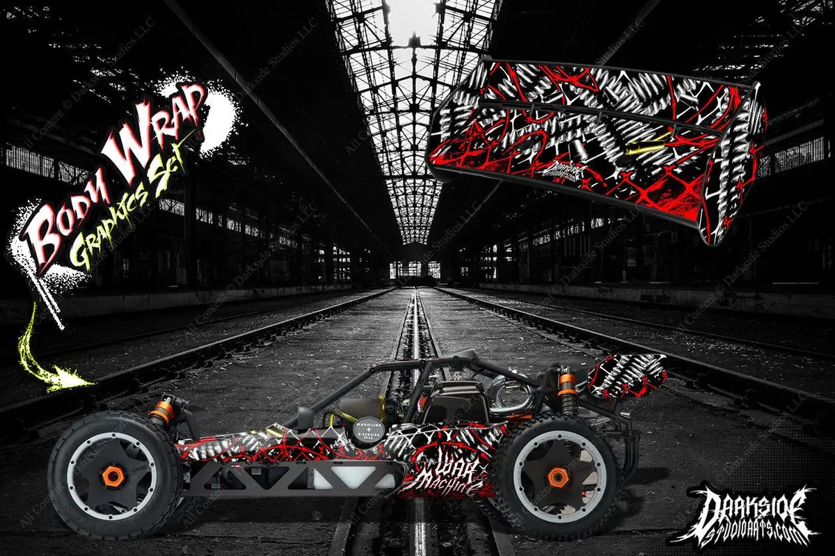Hpi Baja 5B Ss Wrap Graphic "War Machine" Hop Up Decal Kit For Oem Body Parts 1