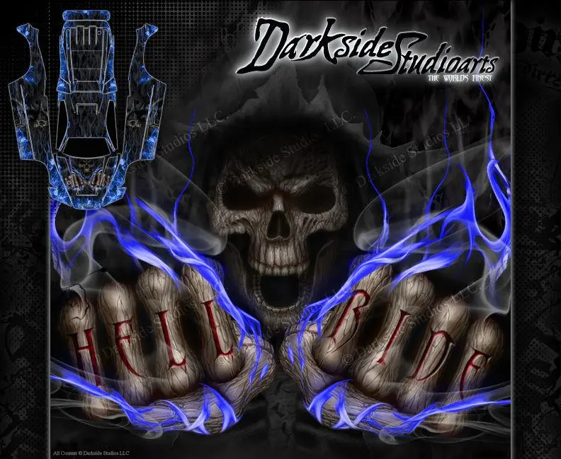 'Hell Ride' Graphics Fits Oem Body Parts Traxxas E-Revo Wrap Flames Decals Kit 1