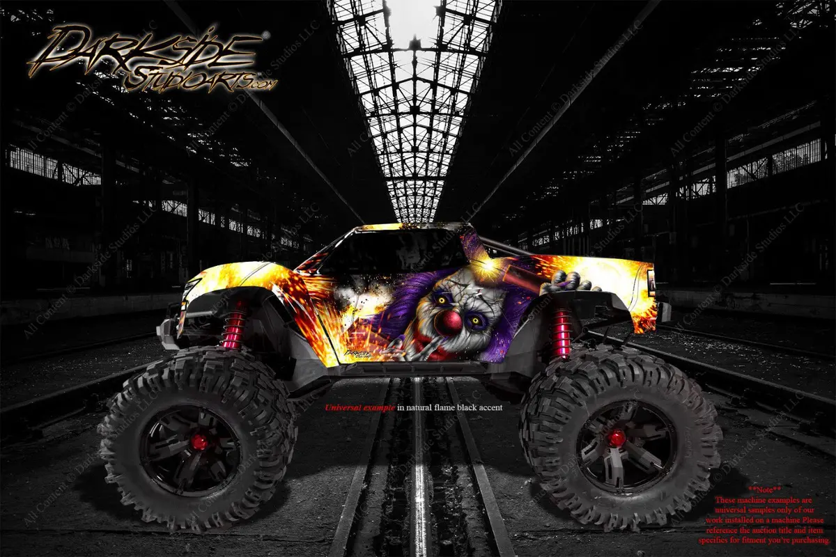 'Pyro' Clown & Flames Graphics Wrap Kit Fits Traxxas Tra3911 Oem Body Parts 1