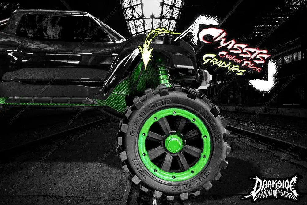 'Carbon Fiber' Printed Accessory Hop-Up Graphics Fits Shock Towers On Traxxas X-Maxx 6S 8S Chassis 1