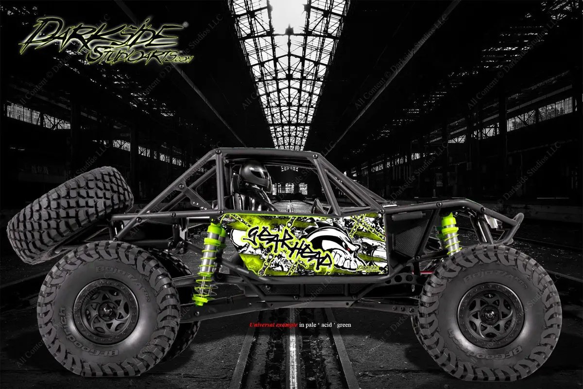 'Gear Head' Themed Hop-Up Skin Graphics Fits Axial Rr10 Bomber Stock Lexan Body # # Ax90053 1