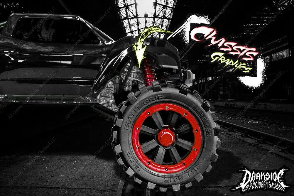 'Machinehead' Themed Aftermarket Hop Up Graphics Fits Shock Towers On Traxxas X-Maxx 6S 8S Chassis 1