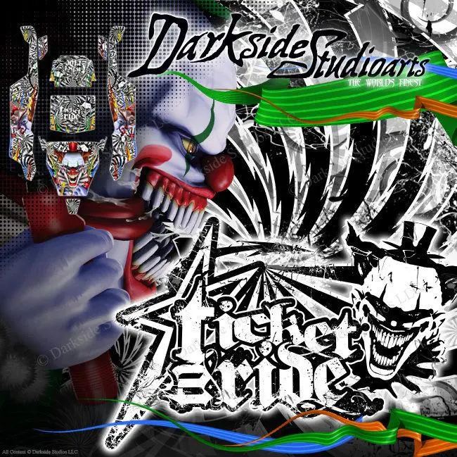 'Ticket To Ride' Wrap Decal Skin Kit For Axial Yeti Monster Buggy 1/8 Body # Ax31039 1