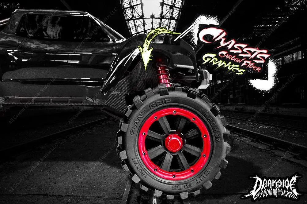 'Carbon Fiber' Printed Accessory Graphics Fits Shock Towers On Traxxas X-Maxx Chassis 6S 8S 1