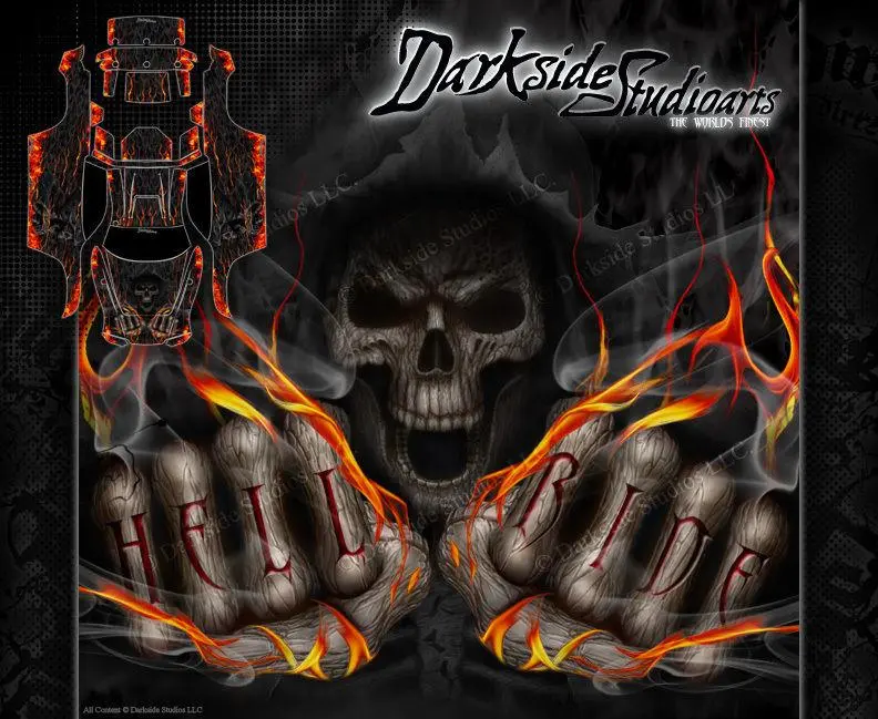 'Hell Ride' Graphics Wrap Skin Kit Fits Traxxas Rustler Tra3714 Body Parts 1