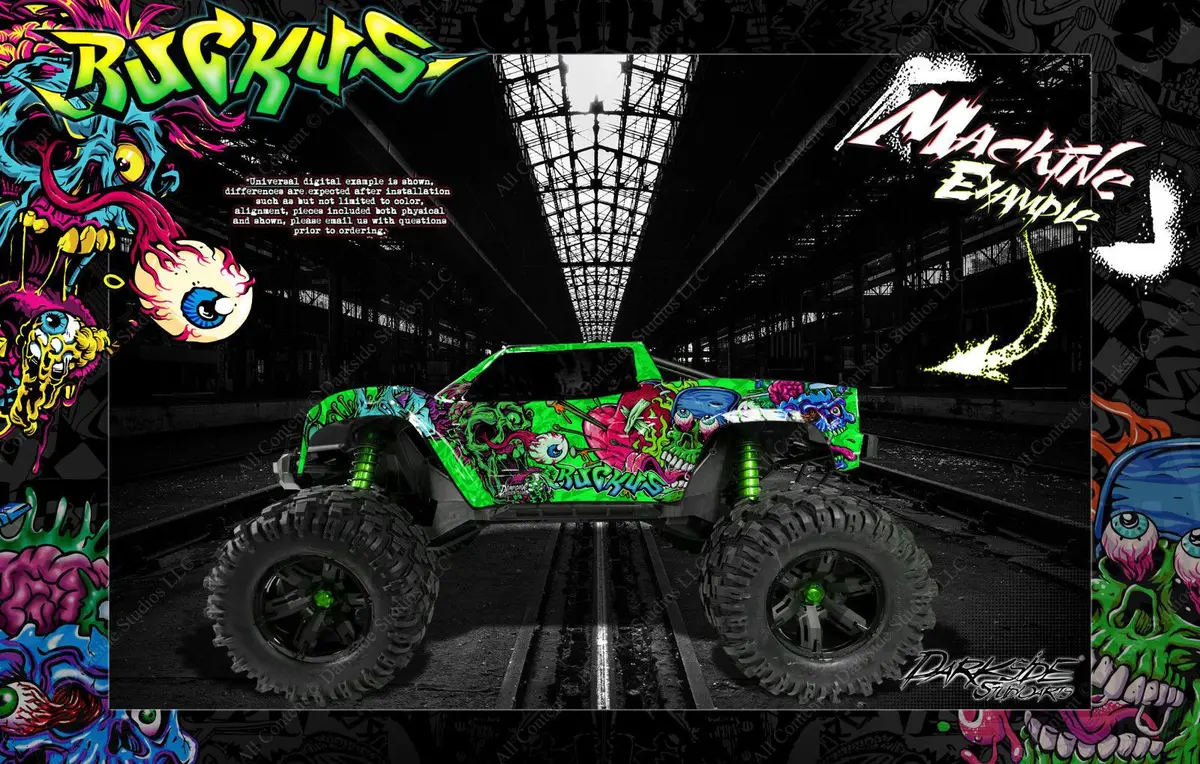 'Ruckus' Graphics Wrap Fits Traxxas X-Maxx Proline Ford Raptor, Chevy Silverado, Brute Bash & Stock Body 1