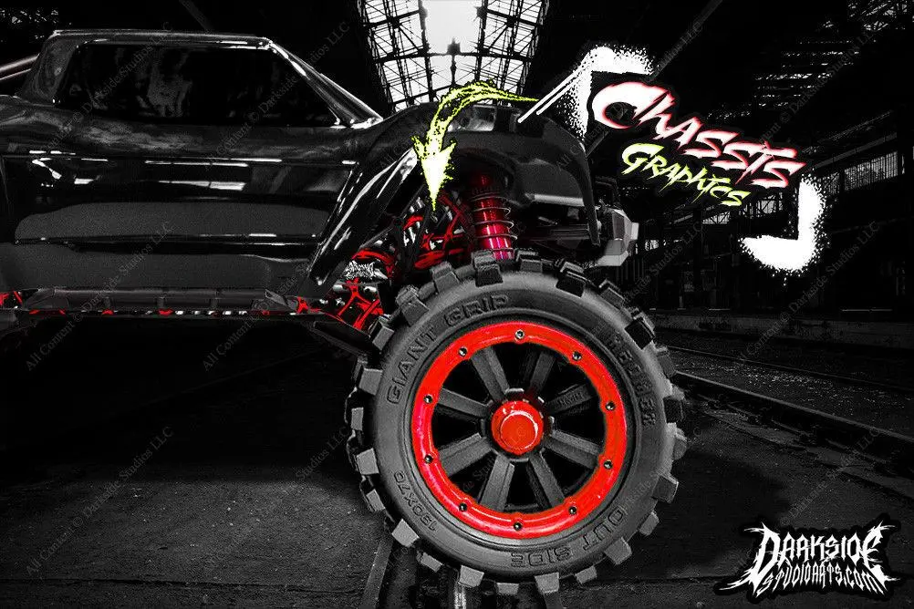 'War Machine' Hop-Up Graphics Skin Fits Shock Tower Chassis On Traxxas X-Maxx 1