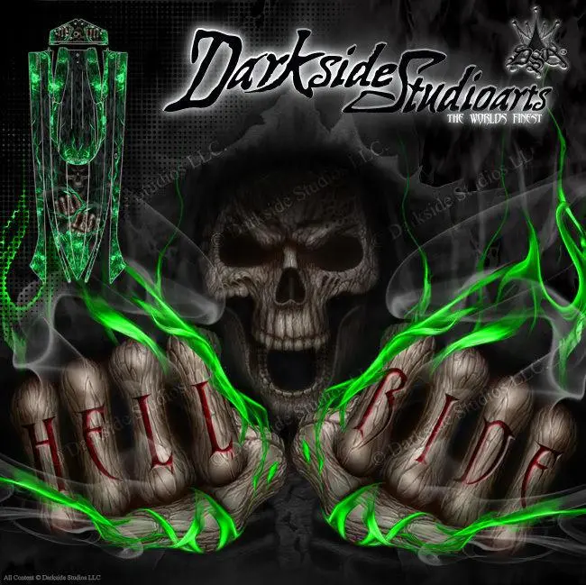 'Hell Ride' Graphics Skin Decal Kit Pre-Cut To Fit Traxxas Spartan Boats 1