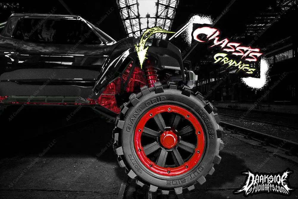 'Machinehead' Themed Aftermarket Hop Up Graphics Fits Shock Towers On Traxxas X-Maxx 6S 8S Chassis 1