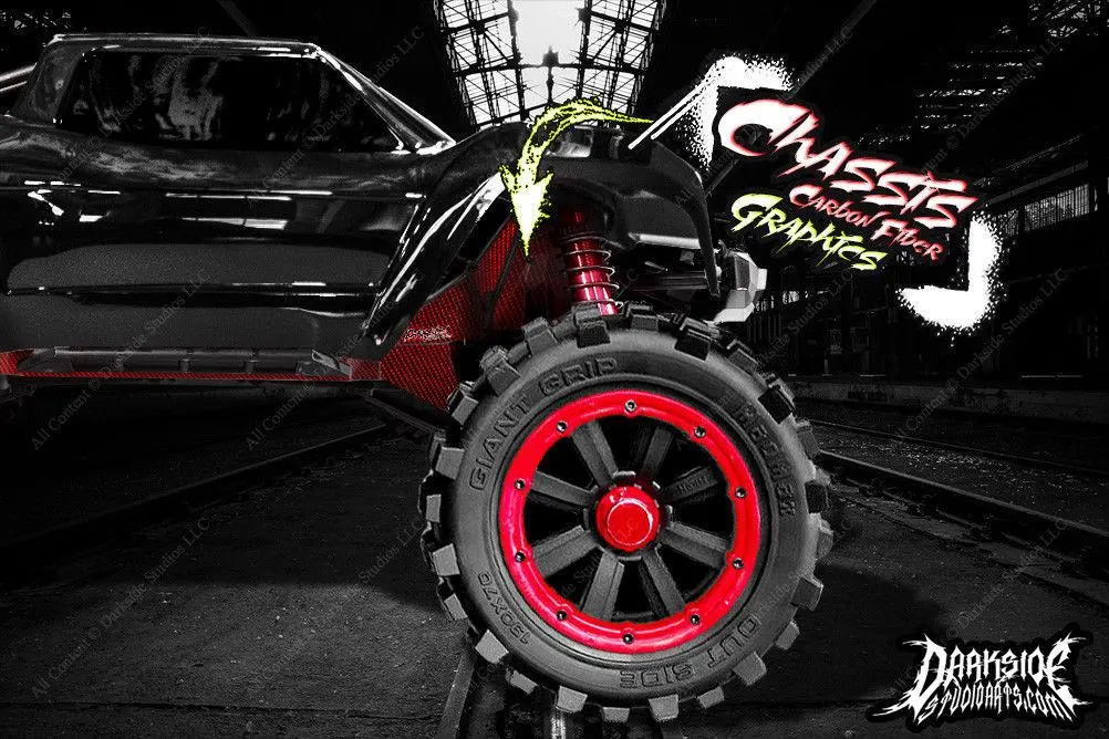 'Carbon Fiber' Printed Graphics Fits Shock Towers On Traxxas X-Maxx 6S 8S Chassis 1