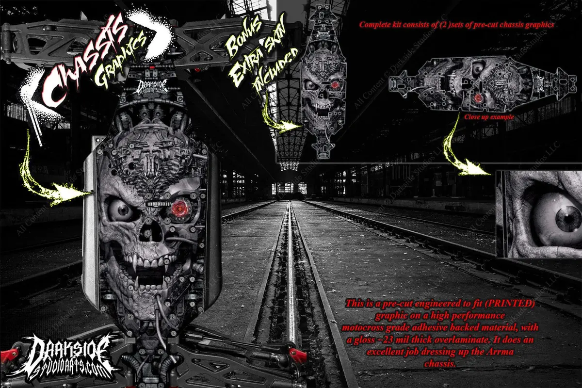 'Machinehead' Themed Chassis Skin Made To Fit Yokomo Yz-2 Yokz2-0023 1
