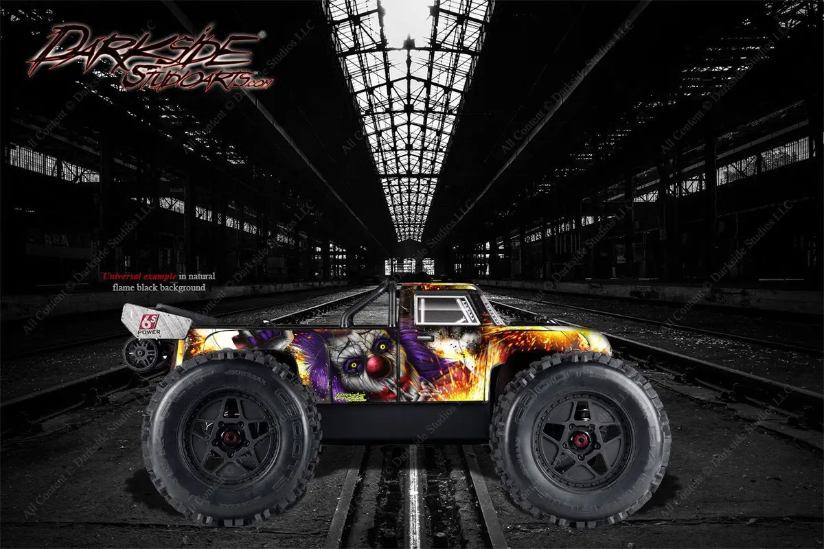 'Pyro' Themed Clown Graphics Kit Skin Hop Up Set  Fits Arrma Outcast Truck Body # Ar406086 1