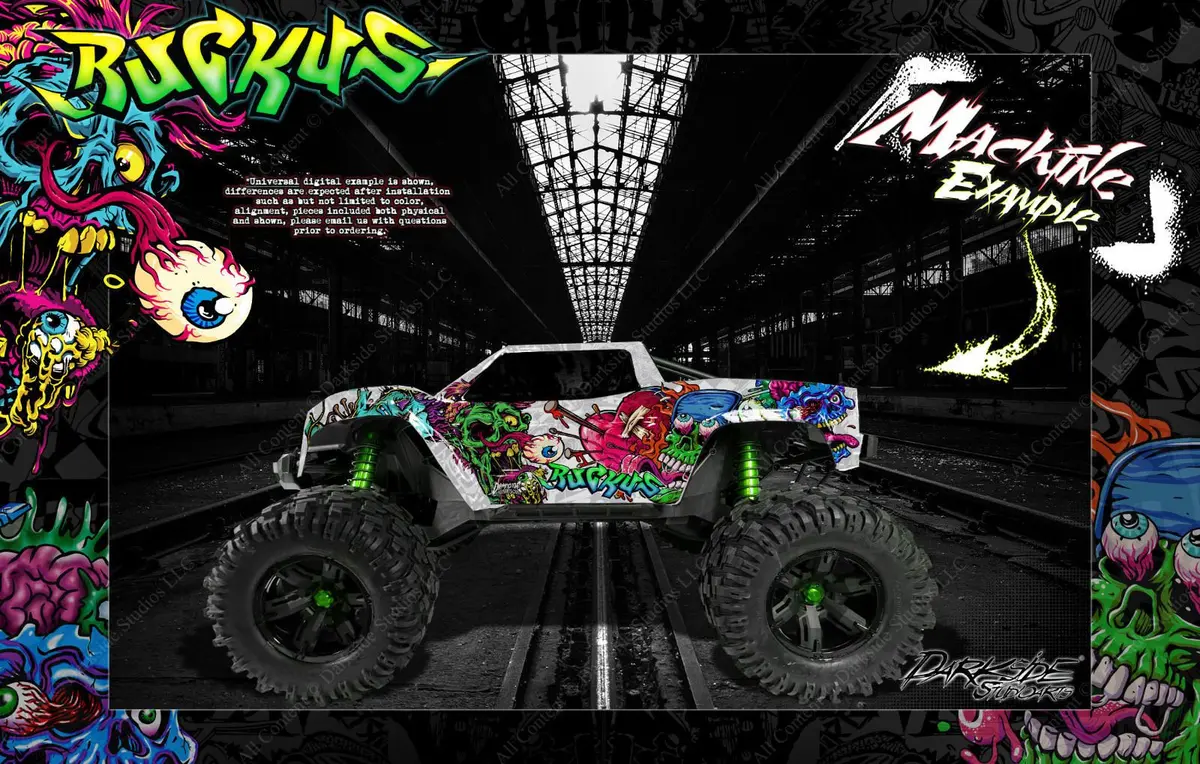 'Ruckus' Graphics Wrap Fits Traxxas X-Maxx Proline Ford Raptor, Chevy Silverado, Brute Bash & Stock Body 1