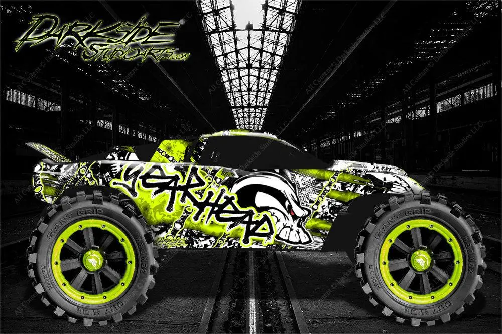 'Gear Head' Graphics Wrap Skin Fits Traxxas Rustler Lexan Body Parts 1
