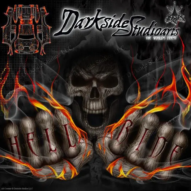 'Hell Ride' Flames And Reaper Themed Graphics Kit Fits Losi Xxx-Sct Lexan Body  # Losb8087 1