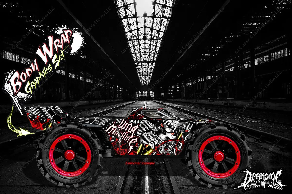 'War Machine' Themed Graphics Skin Kit Fits Arrma Kraton Body # Ar406050 1