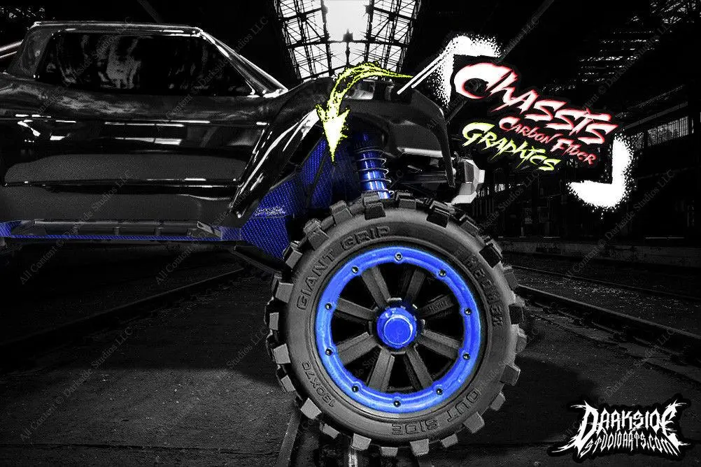 'Carbon Fiber' Printed Aftermarket Graphics Fits Shock Towers On Traxxas X-Maxx 6S 8S Chassis 1