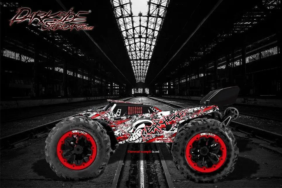 Redcat Racing Tr-Mt8e Wrap Graphics Decals "Gearhead" Fits Oem Body Parts Red 1